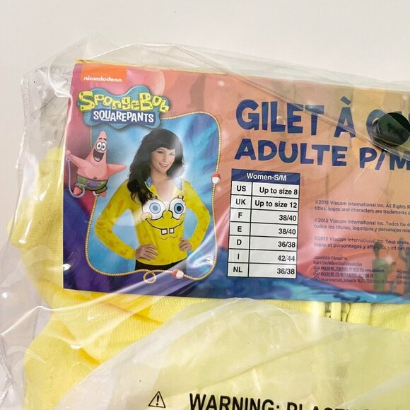 Spongebob Squarepants Hoodie Zip up Hooded Sweatshirt SpongeBob Adult S/M - Picture 7 of 8